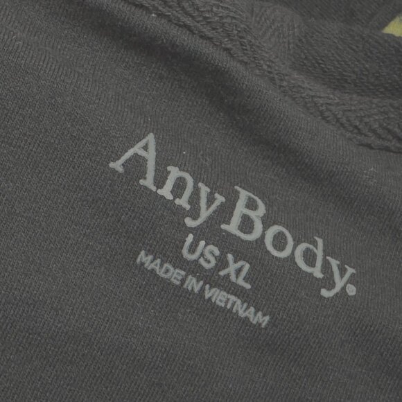 AnyBody French Terry Hooded Sweatshirt with Side Snaps, Black, XL - Picture 9 of 13